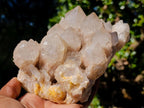 Natural Smokey Phantom Quartz Clusters x 2 From Luena, Congo - Toprock Gemstones and Minerals 