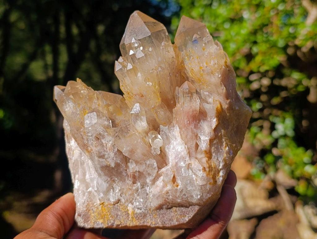 Natural Smokey Phantom Quartz Clusters x 2 From Luena, Congo - Toprock Gemstones and Minerals 