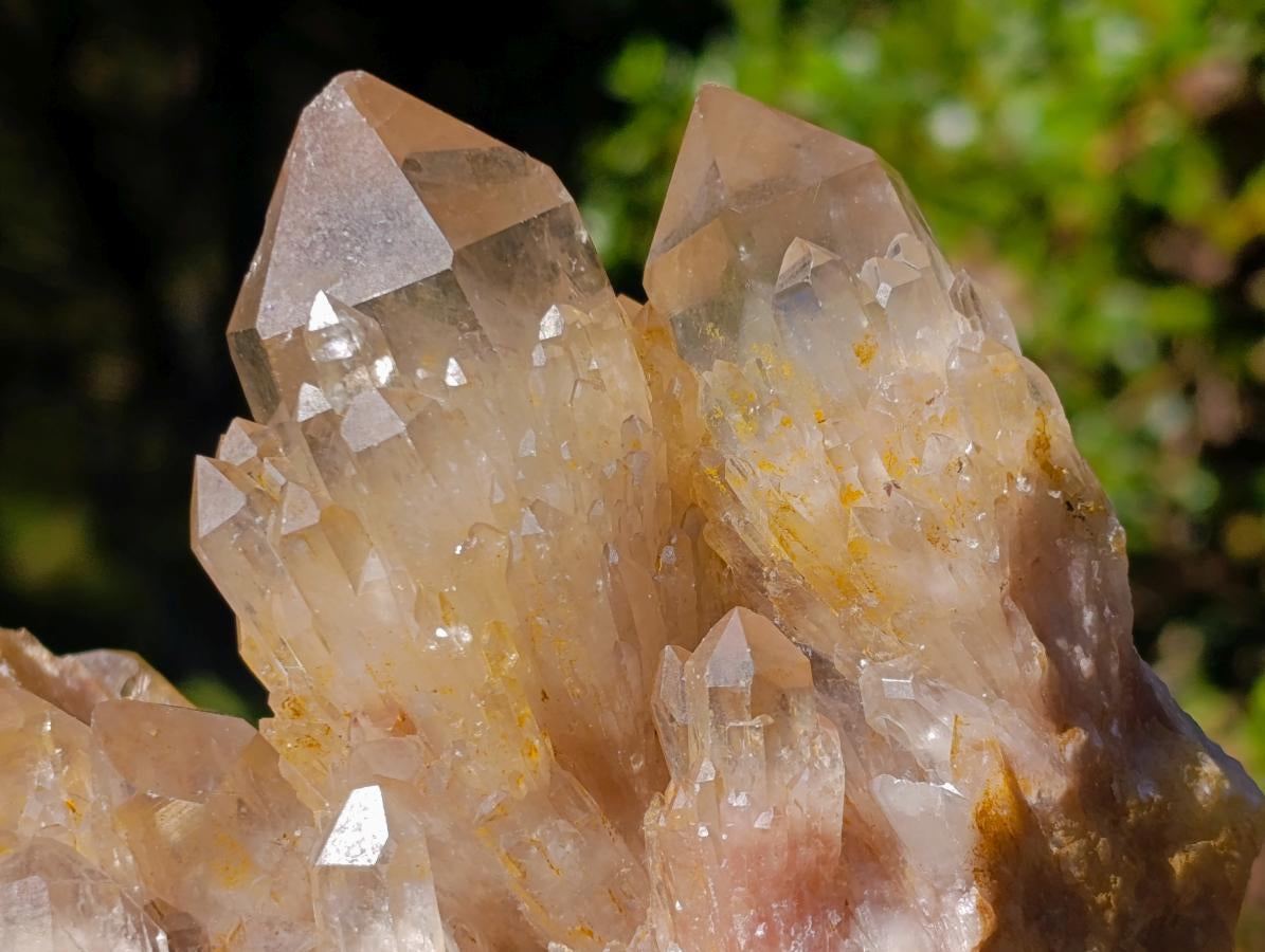 Natural Smokey Phantom Quartz Clusters x 2 From Luena, Congo - Toprock Gemstones and Minerals 