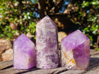 Polished Chevron Amethyst Display Crystals x 3 From Madagascar - Toprock Gemstones and Minerals 