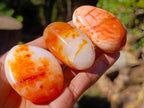 Polished Carnelian Agate Gemstone Galets x 20 From Madagascar - Toprock Gemstones and Minerals 