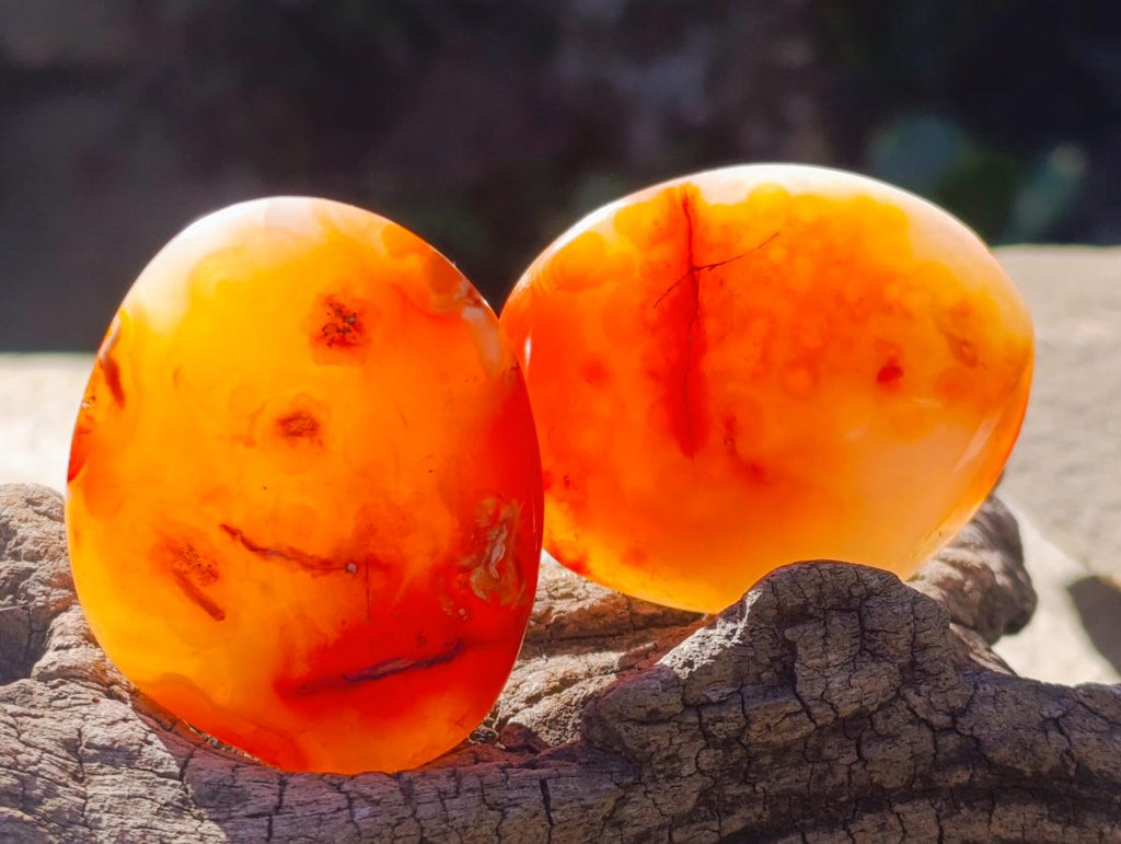 Polished Carnelian Agate Gemstone Galets x 20 From Madagascar - Toprock Gemstones and Minerals 