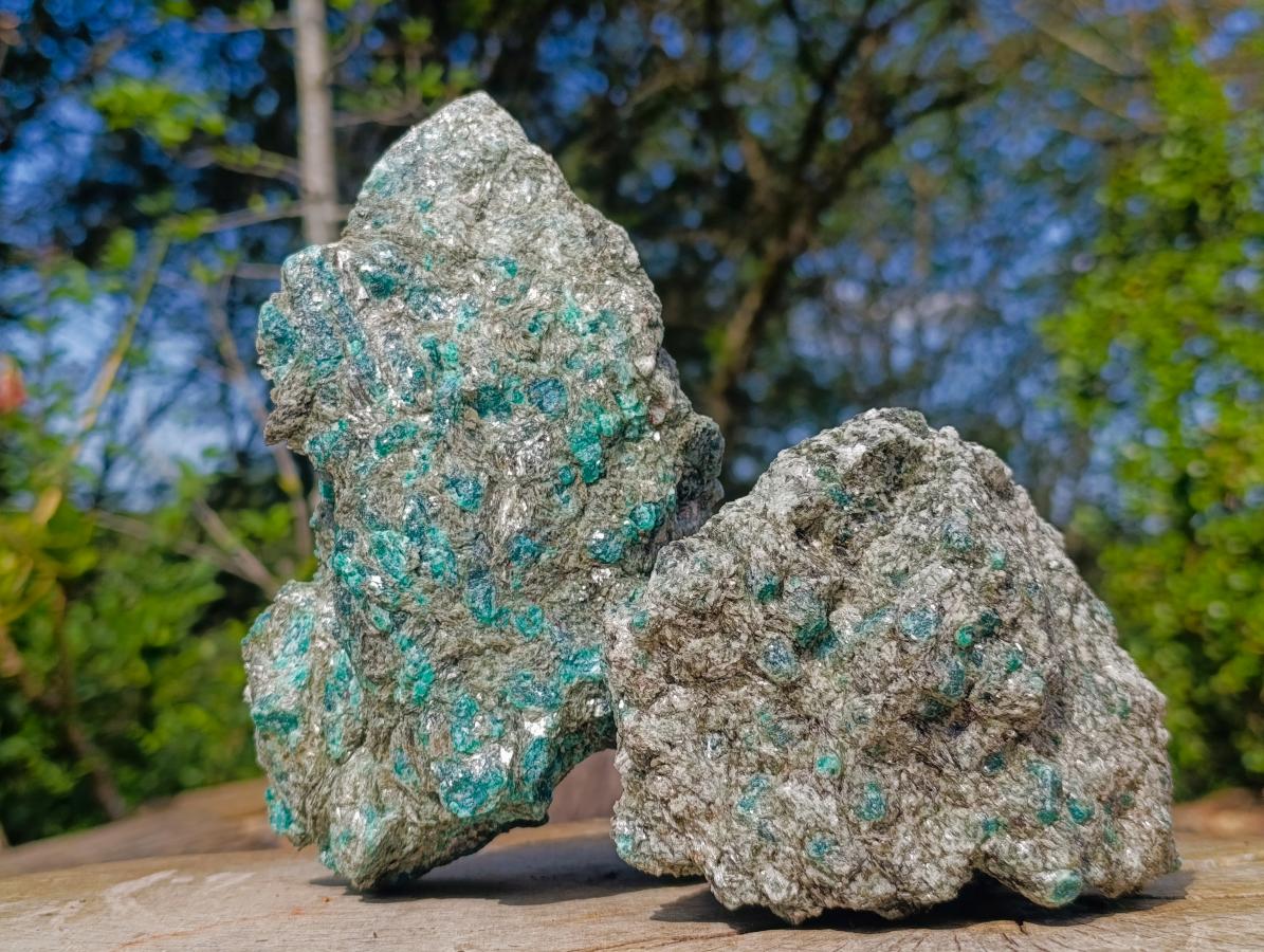 Natural Emerald Mica 'Mutokolite' Cobbed Specimens x 2 From Mutoko, Zimbabwe - Toprock Gemstones and Minerals 
