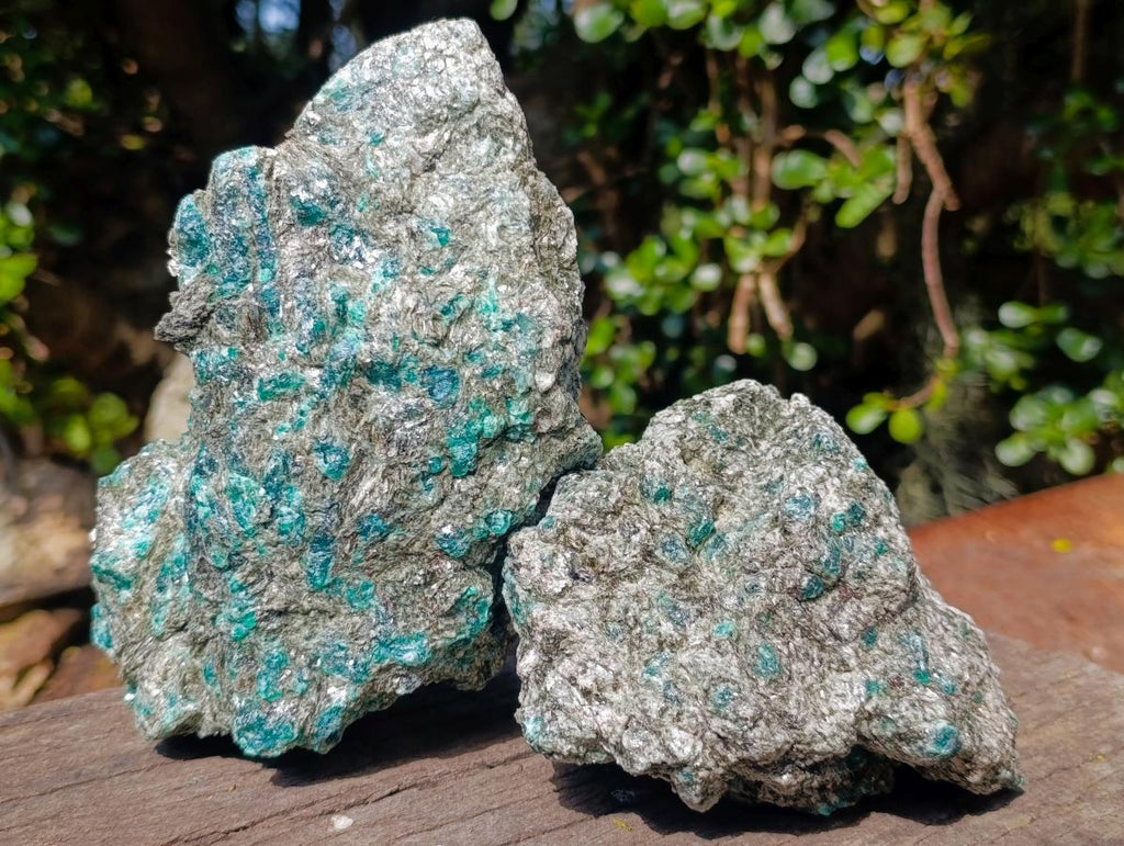 Natural Emerald Mica 'Mutokolite' Cobbed Specimens x 2 From Mutoko, Zimbabwe - Toprock Gemstones and Minerals 