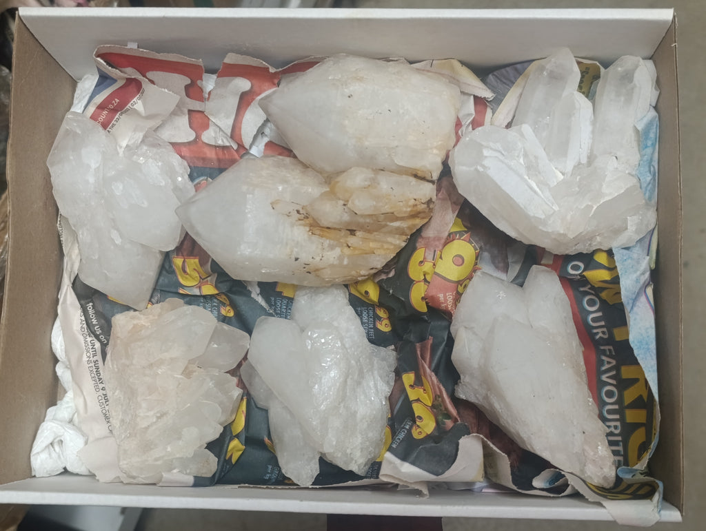 Natural Multi Terminated Clear Quartz Crystals x 6 From Madagascar - Toprock Gemstones and Minerals 