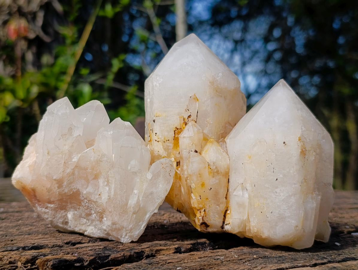 Natural Multi-Terminated Quartz Crystals x 6 From Madagascar - Toprock Gemstones and Minerals 