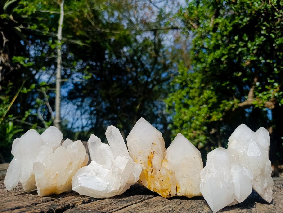 Natural Multi-Terminated Quartz Crystals x 6 From Madagascar - Toprock Gemstones and Minerals 