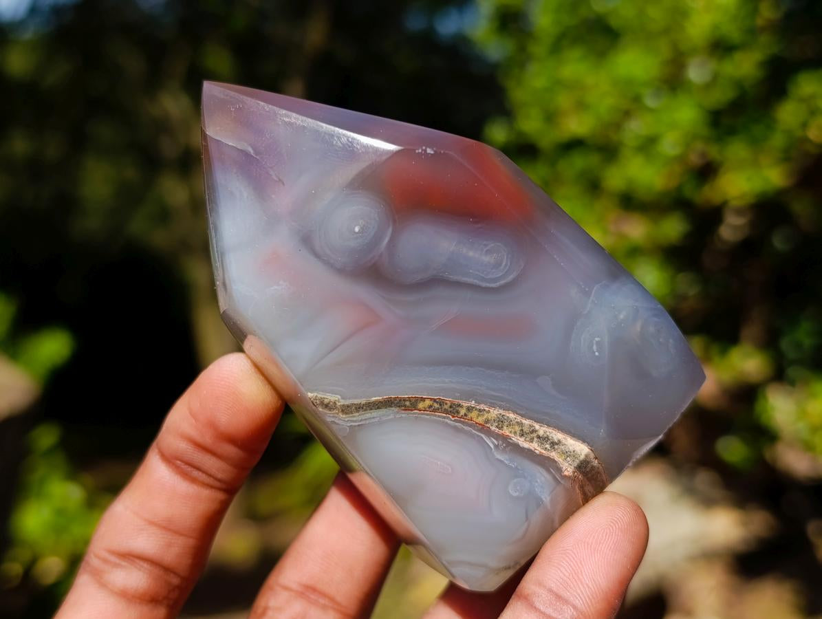 Polished Strawberry Agate Display Crystal Points x 3 From Mozambique - Toprock Gemstones and Minerals 