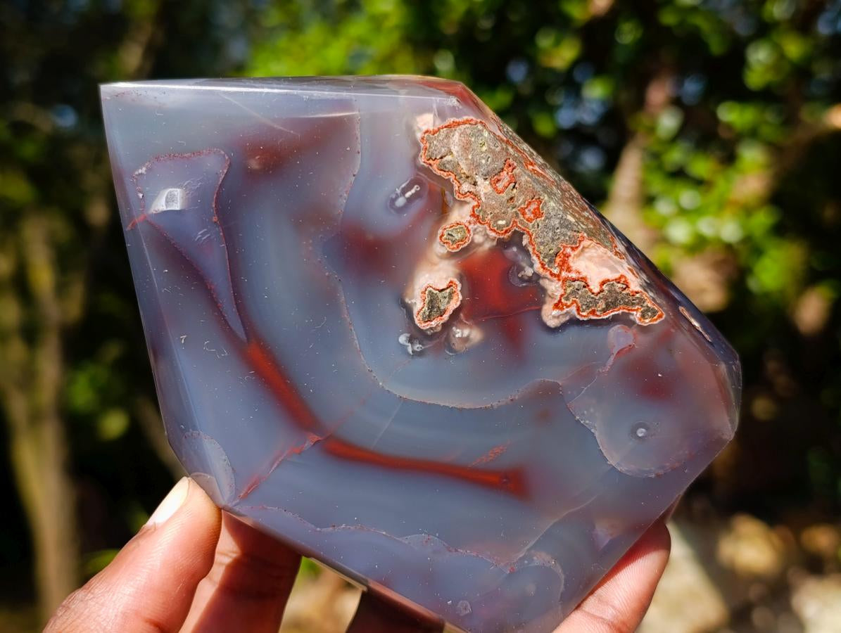 Polished Strawberry Agate Display Crystal Points x 3 From Mozambique - Toprock Gemstones and Minerals 