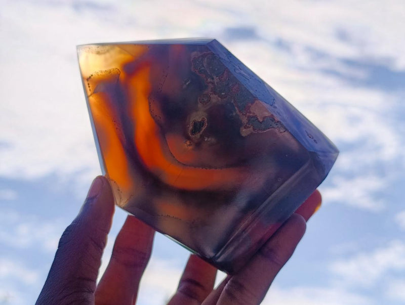 Polished Strawberry Agate Display Crystal Points x 3 From Mozambique - Toprock Gemstones and Minerals 