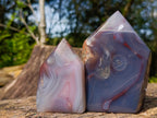 Polished Strawberry Agate Display Crystal Points x 3 From Mozambique - Toprock Gemstones and Minerals 