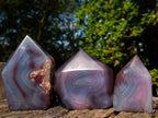 Polished Strawberry Agate Display Crystal Points x 3 From Mozambique - Toprock Gemstones and Minerals 