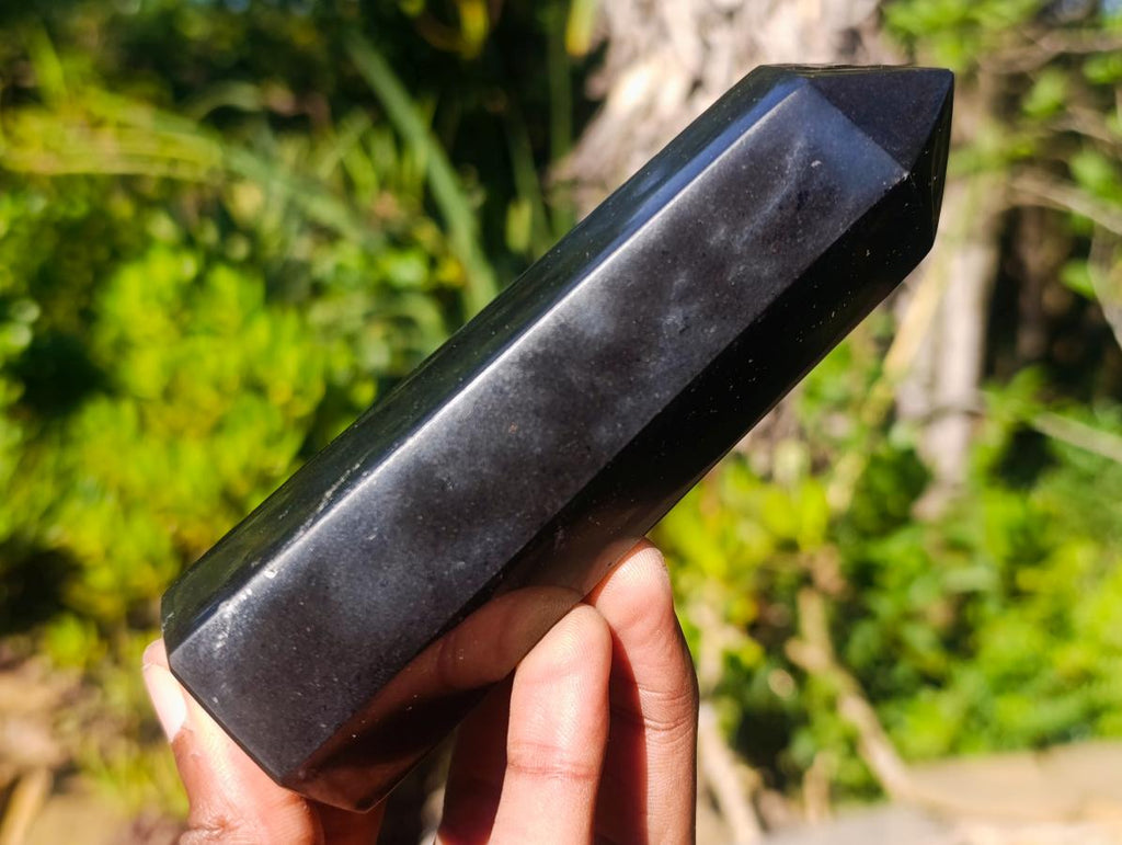 Polished Black Basalt Display Points x 6 From Madagascar - Toprock Gemstones and Minerals 