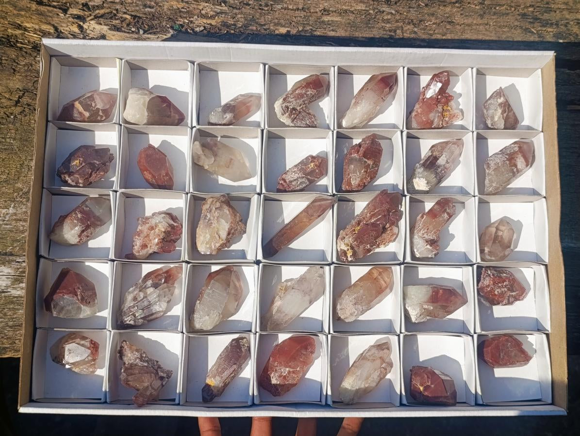 Natural Red Hematoid Quartz Crystals x 35 From Karoi, Zimbabwe - Toprock Gemstones and Minerals 