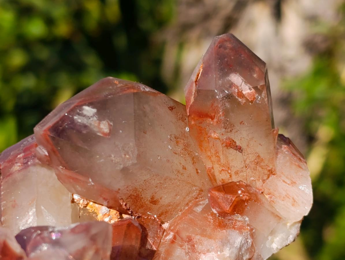 Natural Red Hematoid Quartz Clusters x 4 From Karoi, Zimbabwe - Toprock Gemstones and Minerals 