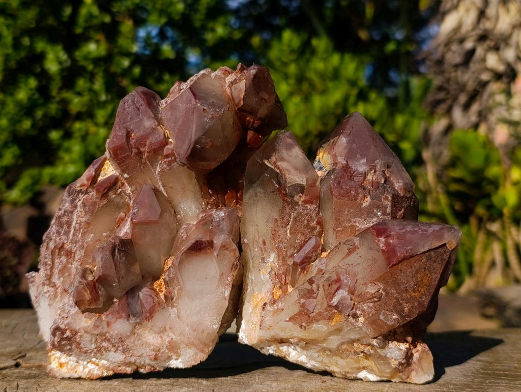 Natural Red Hematoid Quartz Clusters x 4 From Karoi, Zimbabwe - Toprock Gemstones and Minerals 