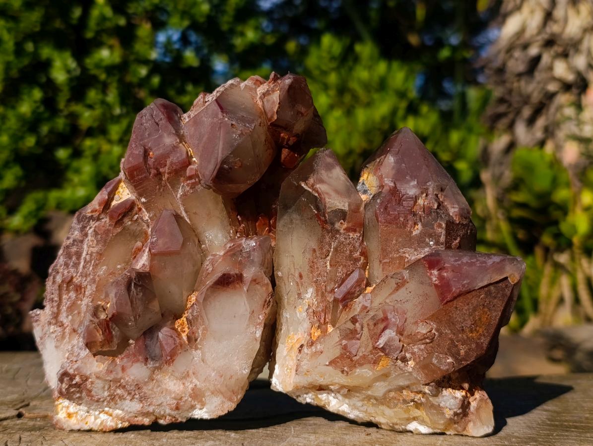 Natural Red Hematoid Quartz Clusters x 4 From Karoi, Zimbabwe - Toprock Gemstones and Minerals 