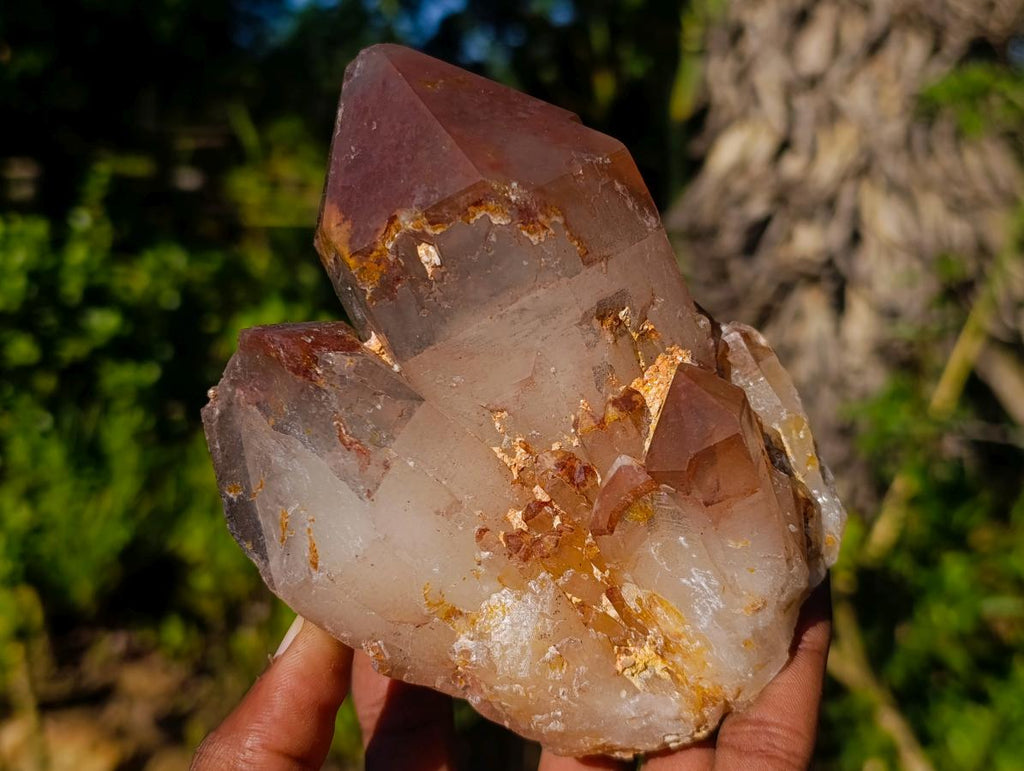 Natural Red Hematoid Quartz Clusters x 4 From Karoi, Zimbabwe - Toprock Gemstones and Minerals 