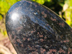 Polished Large "Water Sapphire" Standing Display Piece with Sillimanite x 1 From Ambatofinandrahana, Madagascar - Toprock Gemstones and Minerals 