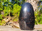 Polished Large "Water Sapphire" Standing Display Piece with Sillimanite x 1 From Ambatofinandrahana, Madagascar - Toprock Gemstones and Minerals 