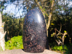 Polished Large "Water Sapphire" Standing Display Piece with Sillimanite x 1 From Ambatofinandrahana, Madagascar - Toprock Gemstones and Minerals 