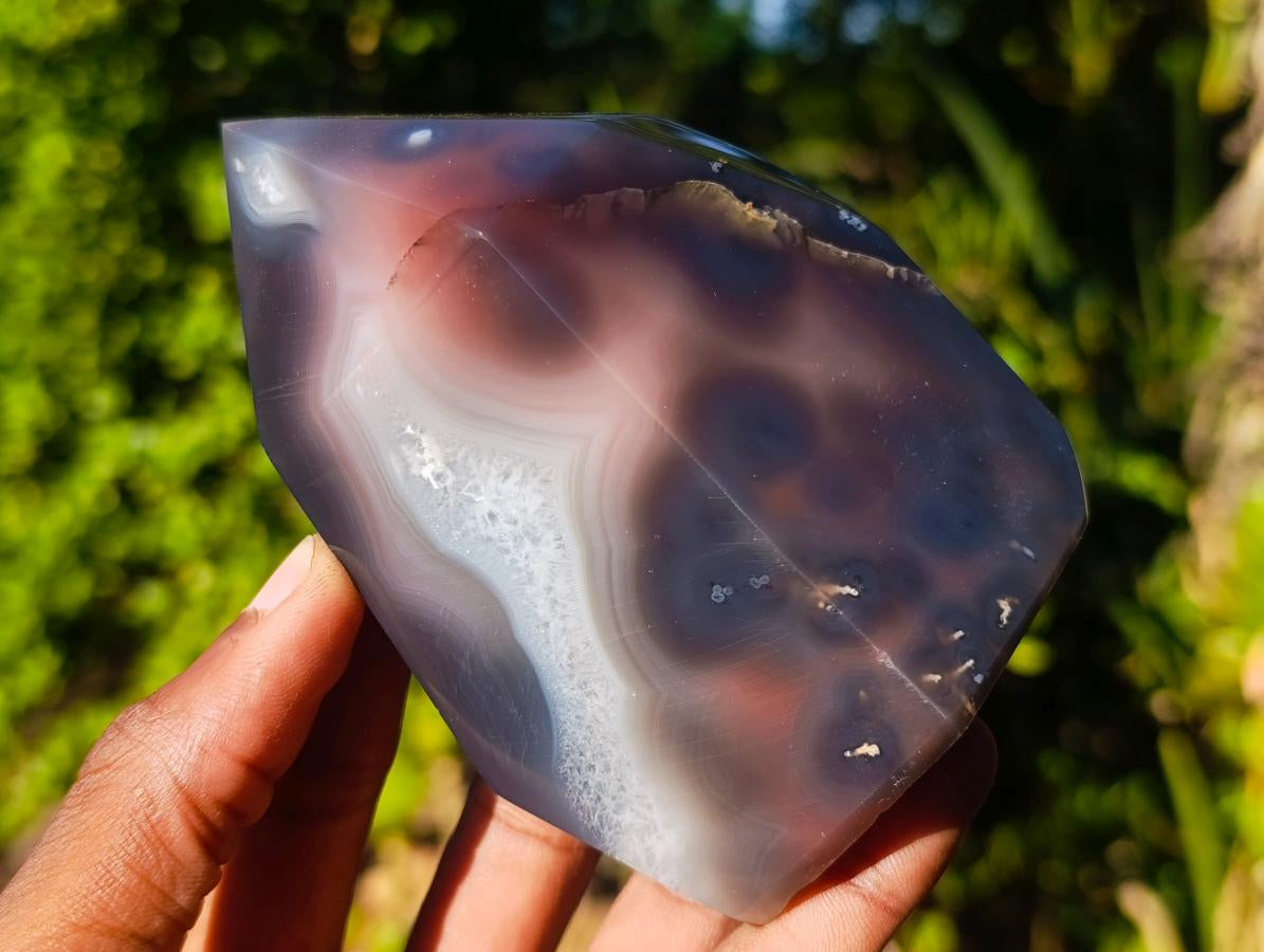 Polished Strawberry Agate Display Crystal Points x 3 From Mozambique - Toprock Gemstones and Minerals 