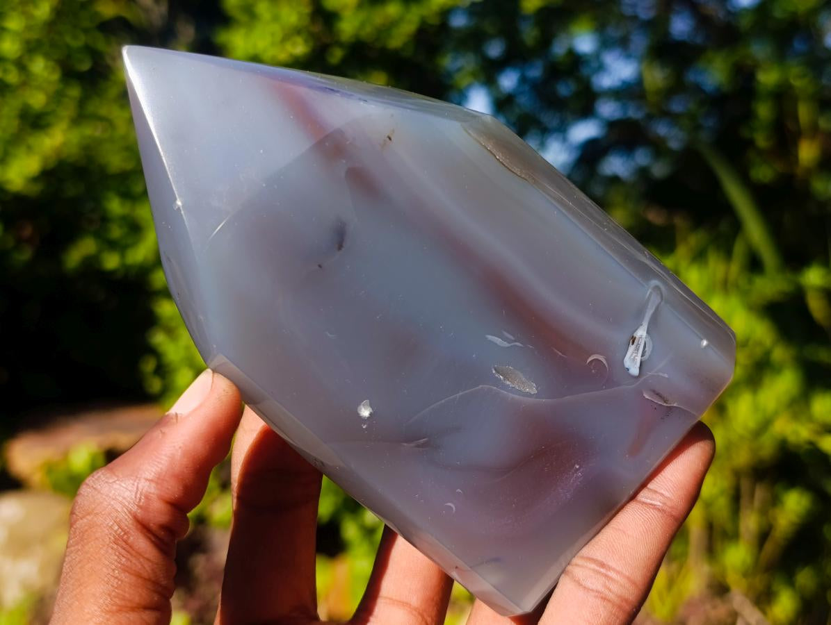 Polished Strawberry Agate Display Crystal Points x 3 From Mozambique - Toprock Gemstones and Minerals 