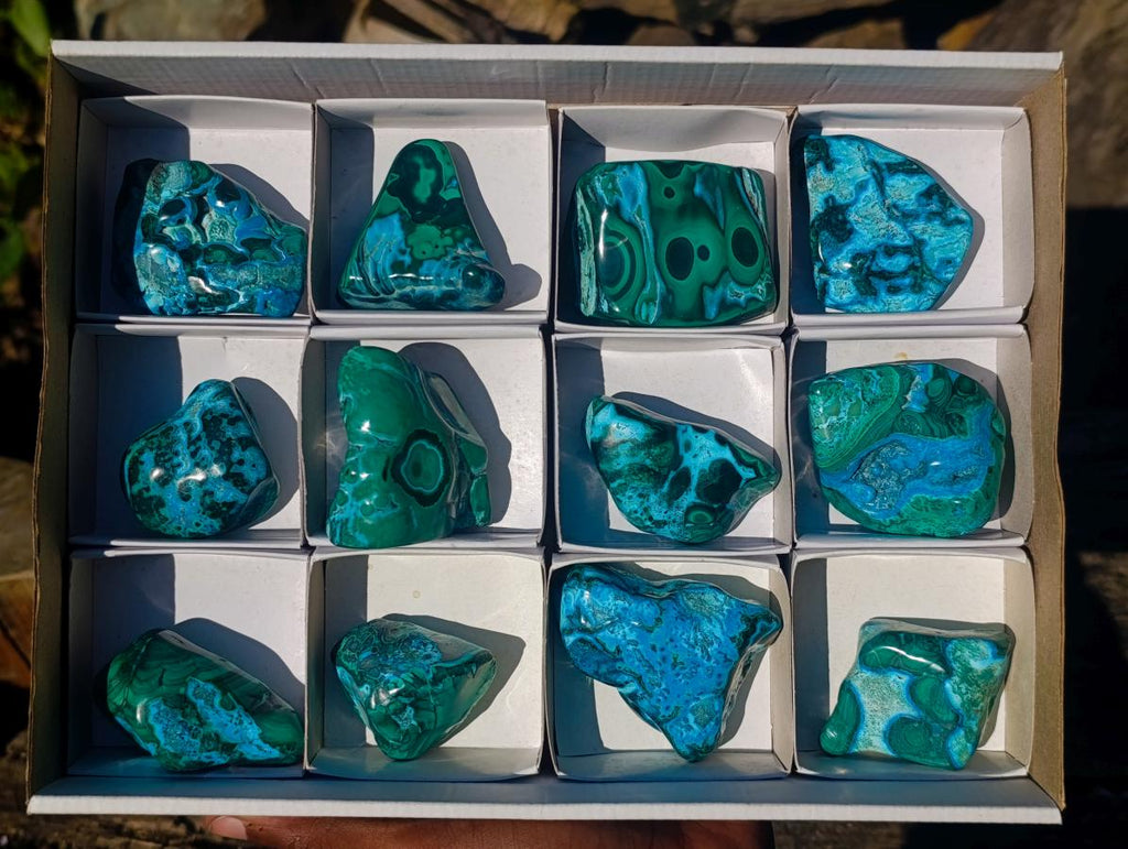Polished Malacolla Free Forms x 12 From Kulukuluku, Congo - Toprock Gemstones and Minerals 