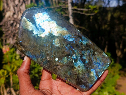 Polished Labradorite Standing Display Pieces x 2 From Madagascar - Toprock Gemstones and Minerals 