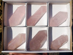 Polished Double Terminated Gemmy Rose Quartz Crystals x 6 From Madagascar - Toprock Gemstones and Minerals 