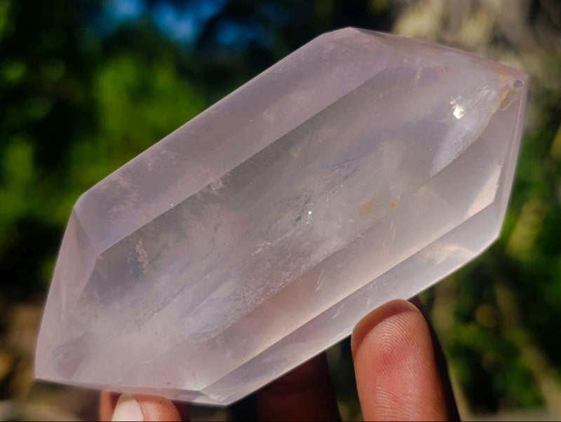 Polished Double Terminated Gemmy Rose Quartz Crystals x 6 From Madagascar - Toprock Gemstones and Minerals 
