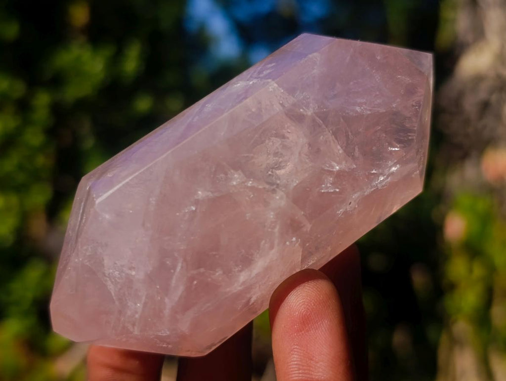 Polished Double Terminated Gemmy Rose Quartz Crystals x 6 From Madagascar - Toprock Gemstones and Minerals 