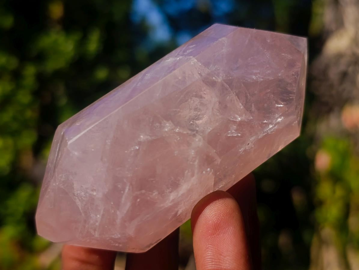 Polished Double Terminated Gemmy Rose Quartz Crystals x 6 From Madagascar - Toprock Gemstones and Minerals 
