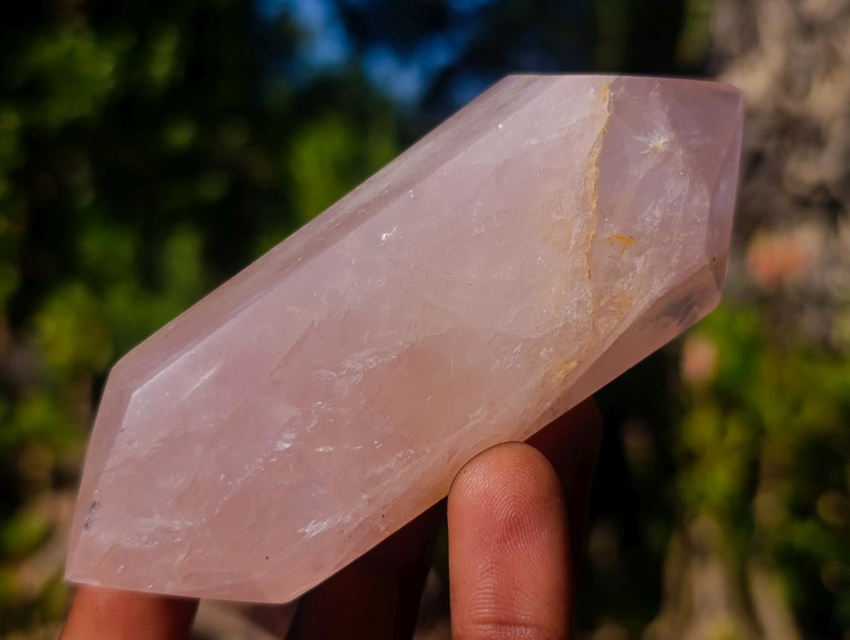 Polished Double Terminated Gemmy Rose Quartz Crystals x 6 From Madagascar - Toprock Gemstones and Minerals 
