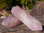 Polished Double Terminated Gemmy Rose Quartz Crystals x 6 From Madagascar - Toprock Gemstones and Minerals 