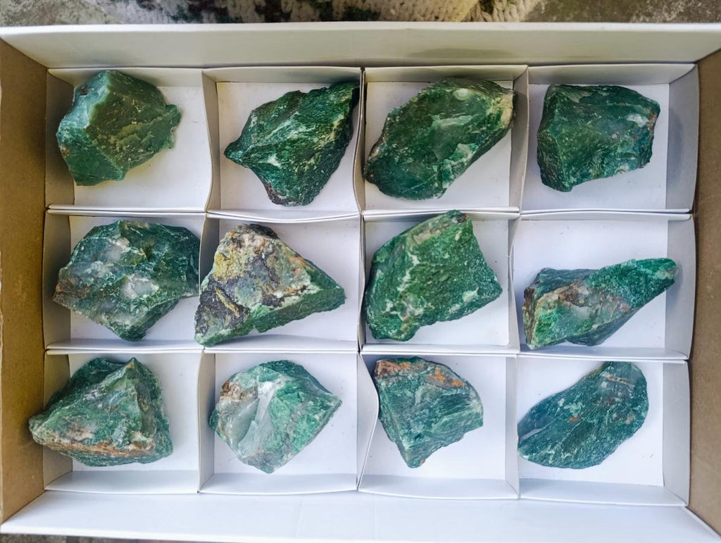 Natural Swazi Jade Cobbed Specimens x 12 From Swaziland - Toprock Gemstones and Minerals 