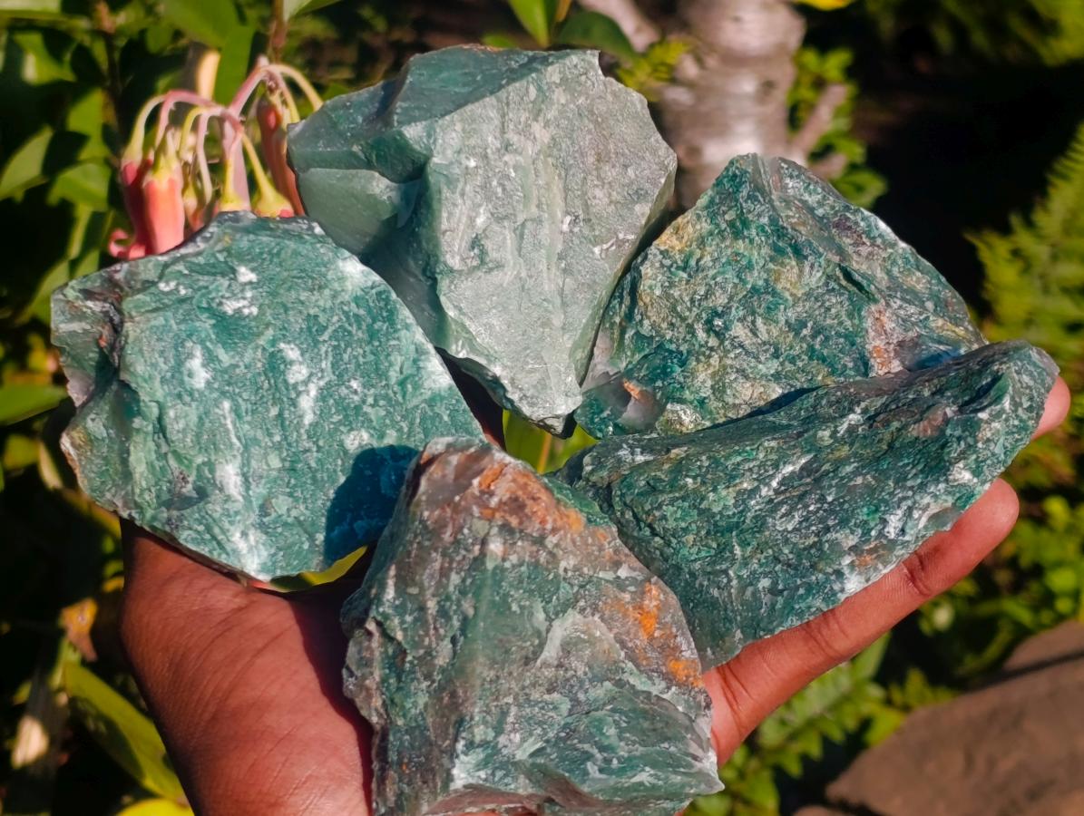 Natural Swazi Jade Cobbed Specimens x 12 From Swaziland - Toprock Gemstones and Minerals 