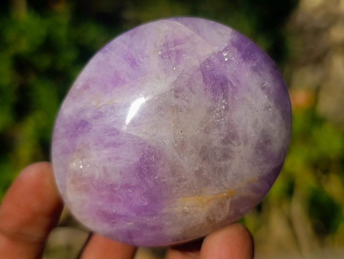 Polished Chevron Amethyst Galets x 33 From Madagascar - Toprock Gemstones and Minerals 