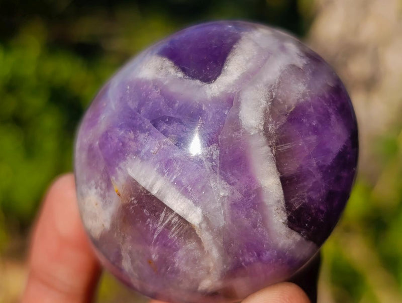 Polished Chevron Amethyst Galets x 33 From Madagascar - Toprock Gemstones and Minerals 