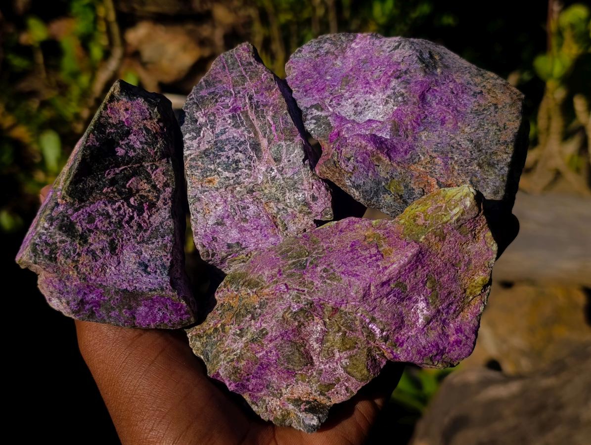 Natural Cobbed Stichtite Specimens x 12 From Barberton, South Africa - Toprock Gemstones and Minerals 