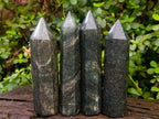 Polished Fuchsite Quartz with Pyrite Display Points x 4 From Andakatany, Madagascar - Toprock Gemstones and Minerals 