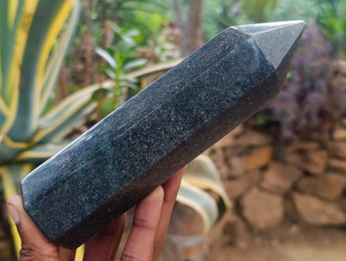 Polished Fuchsite Quartz with Pyrite Display Points x 4 From Andakatany, Madagascar - Toprock Gemstones and Minerals 