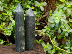 Polished Fuchsite Quartz with Pyrite Display Points x 4 From Andakatany, Madagascar - Toprock Gemstones and Minerals 