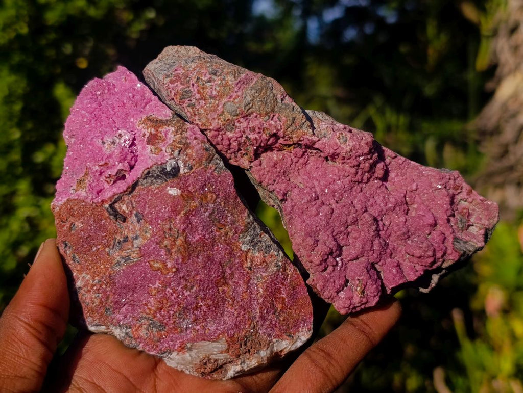 Natural Rhomboherdral Cobaltoan Calcite in Dolomite Specimens x 4 From Kakanda, Congo - Toprock Gemstones and Minerals 
