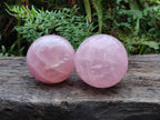 Polished Gemmy Star Rose Quartz Spheres x 2 From Madagascar - Toprock Gemstones and Minerals 