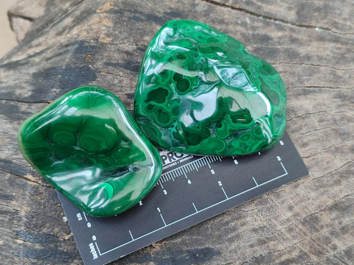 Polished Flower Banded Malachite Free Forms x 24 From Congo - Toprock Gemstones and Minerals 