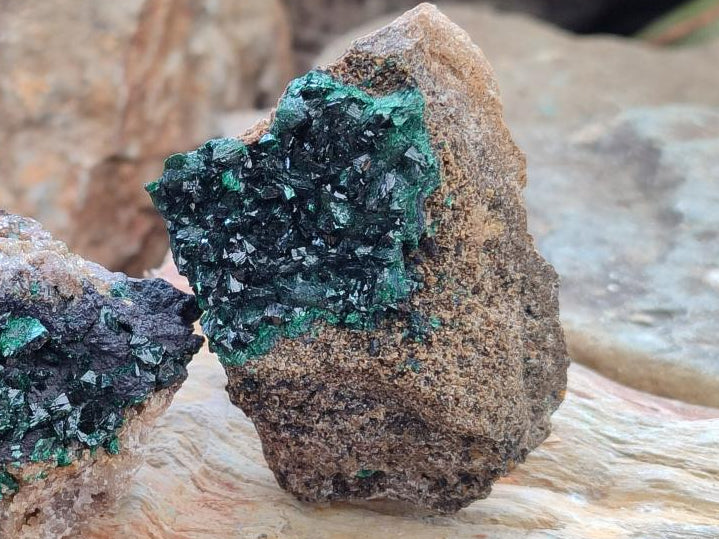 Natural Crystalline Malachite Specimens x 12 From Tenke Fungurume, Congo - Toprock Gemstones and Minerals 