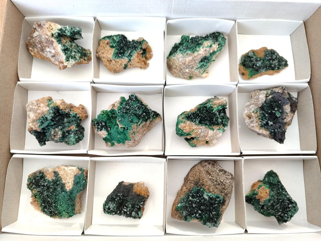 Natural Crystalline Malachite Specimens x 12 From Tenke Fungurume, Congo - Toprock Gemstones and Minerals 