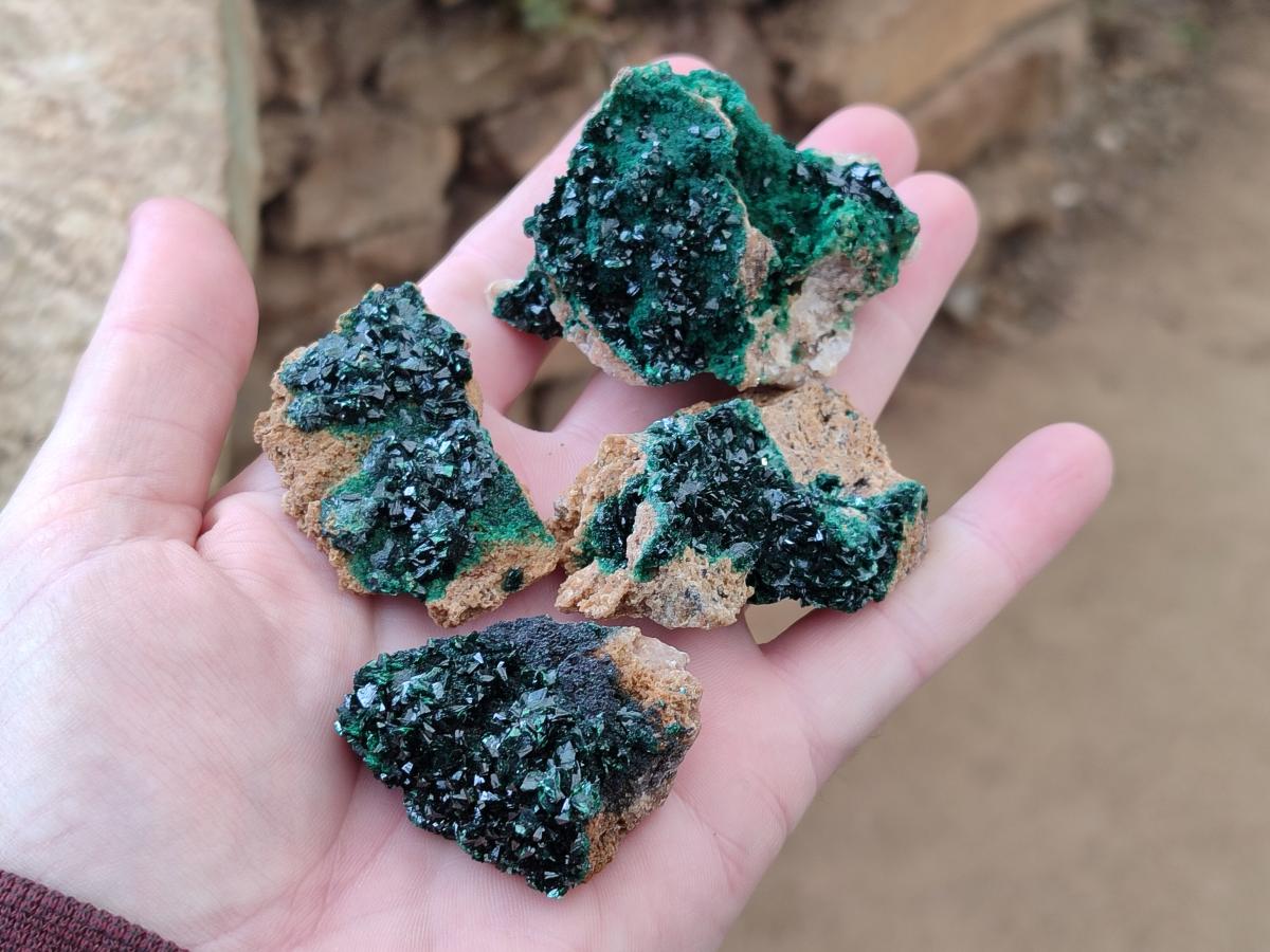 Natural Crystalline Malachite Specimens x 12 From Tenke Fungurume, Congo - Toprock Gemstones and Minerals 