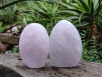 Polished Gemmy Rose Quartz Standing Display Pieces x 2 From Madagascar - Toprock Gemstones and Minerals 